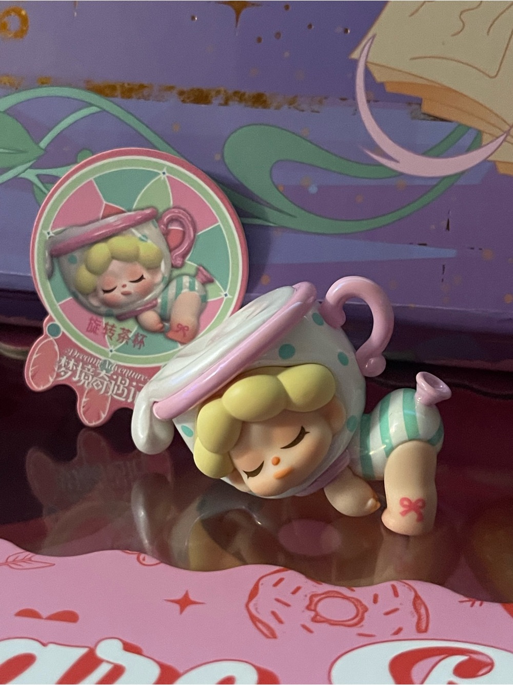 Wendy (SSR) Cute Pastel Sleeping Baby Figurine Teapot Toy - Pink & Mint